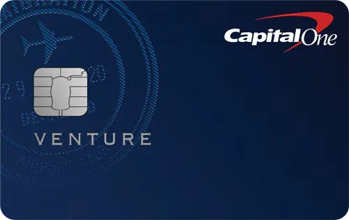 Capital One Venture credit card shown front-facing on white background.