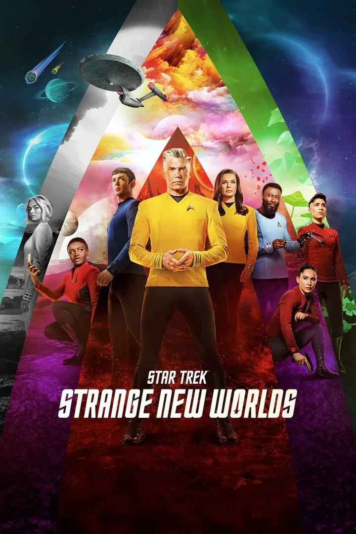 Official promotional poster for Star Trek Strange New Worlds showing the full cast.